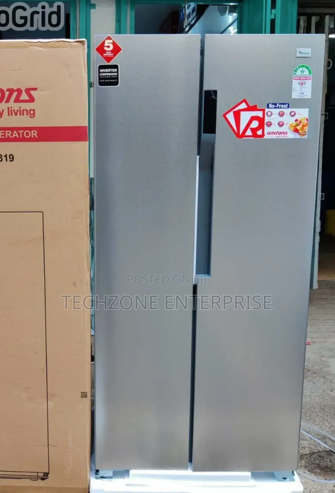 Ramtons Rf/319 430l Side by Side No Frost Led Refrigerator