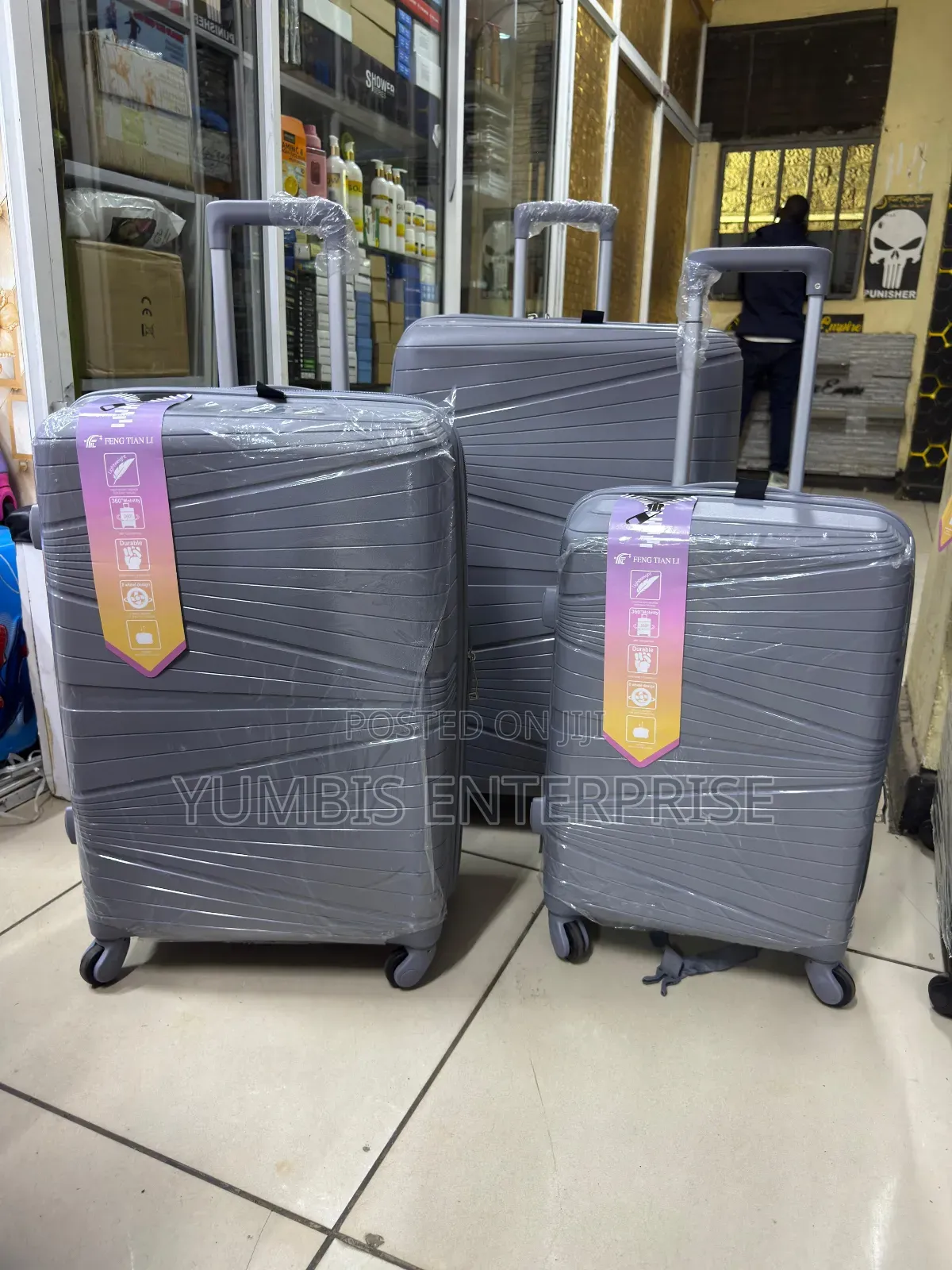3 in 1 Grey Rubber Suitcase Set Available for Sale at 8500