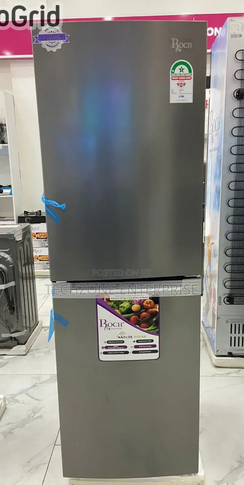 Roch (Rfr 400db-B) 330l Non-Frost Bottom Freezer Fridge