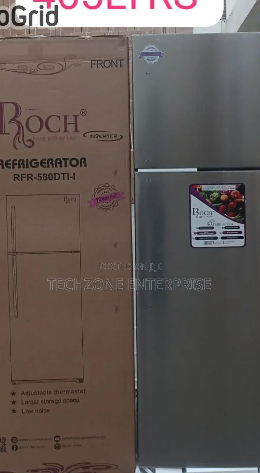 Roch (Rfr-580-Dt-I) No Frost Double Door Fridge, 465 Liters,