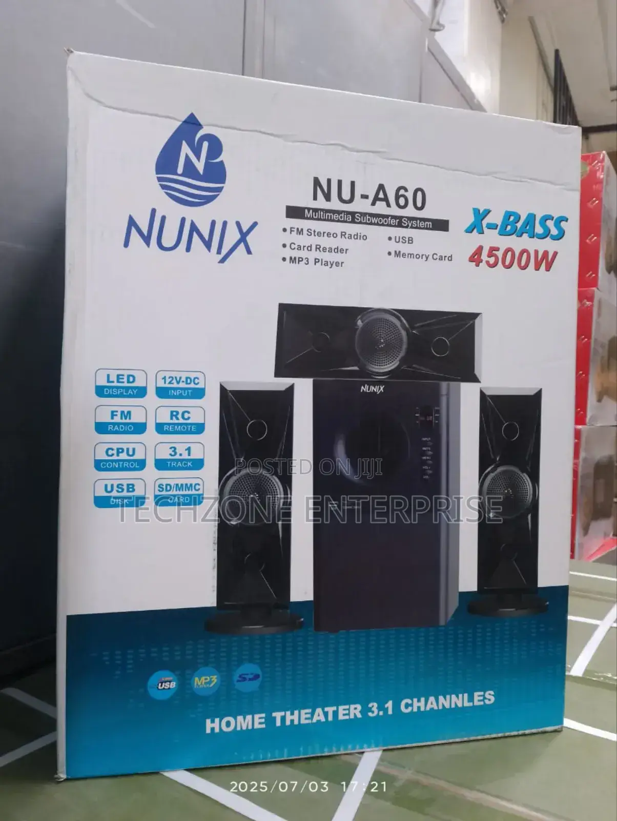 Nunix Nu-A60 3.1ch Mini Home Theater System With 4500 Watts,