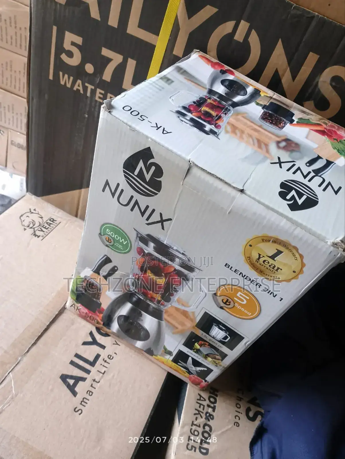 Nunix Ak-500 Powerful 2 in 1 Blender With Glass Jar