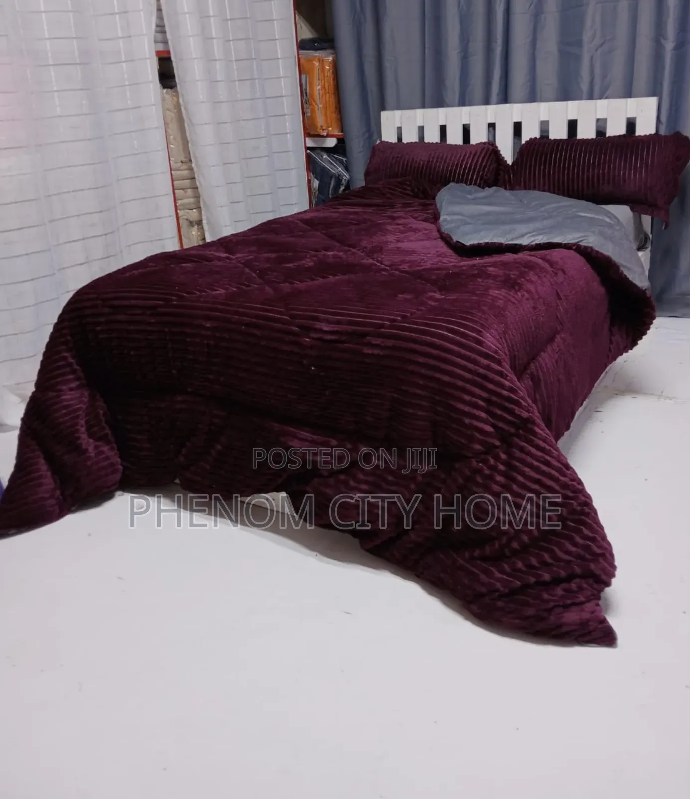Dark Maroon Velvet Duvet Set