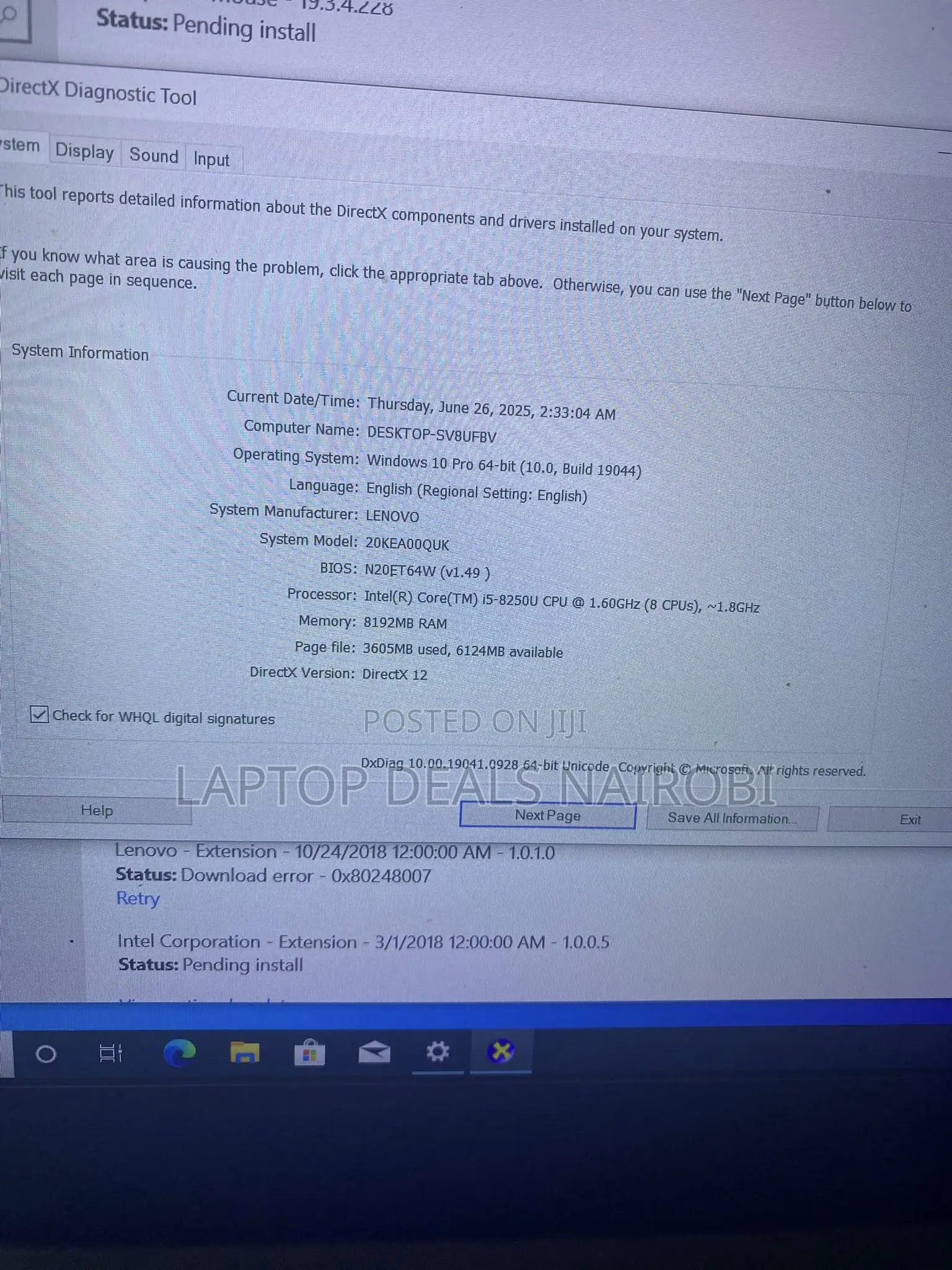 Laptop Lenovo ThinkPad X280 8GB Intel Core I5 SSD 256GB