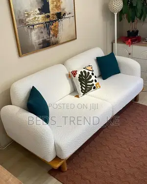 White Cozy 3 Seater Indoor Seat With Throw Pillows