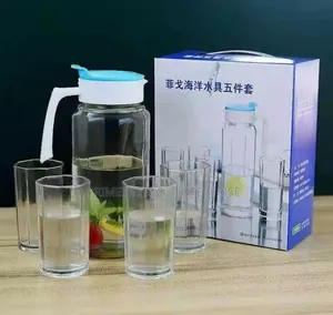 5pcs Water Set, 1jug and 4 Glasses