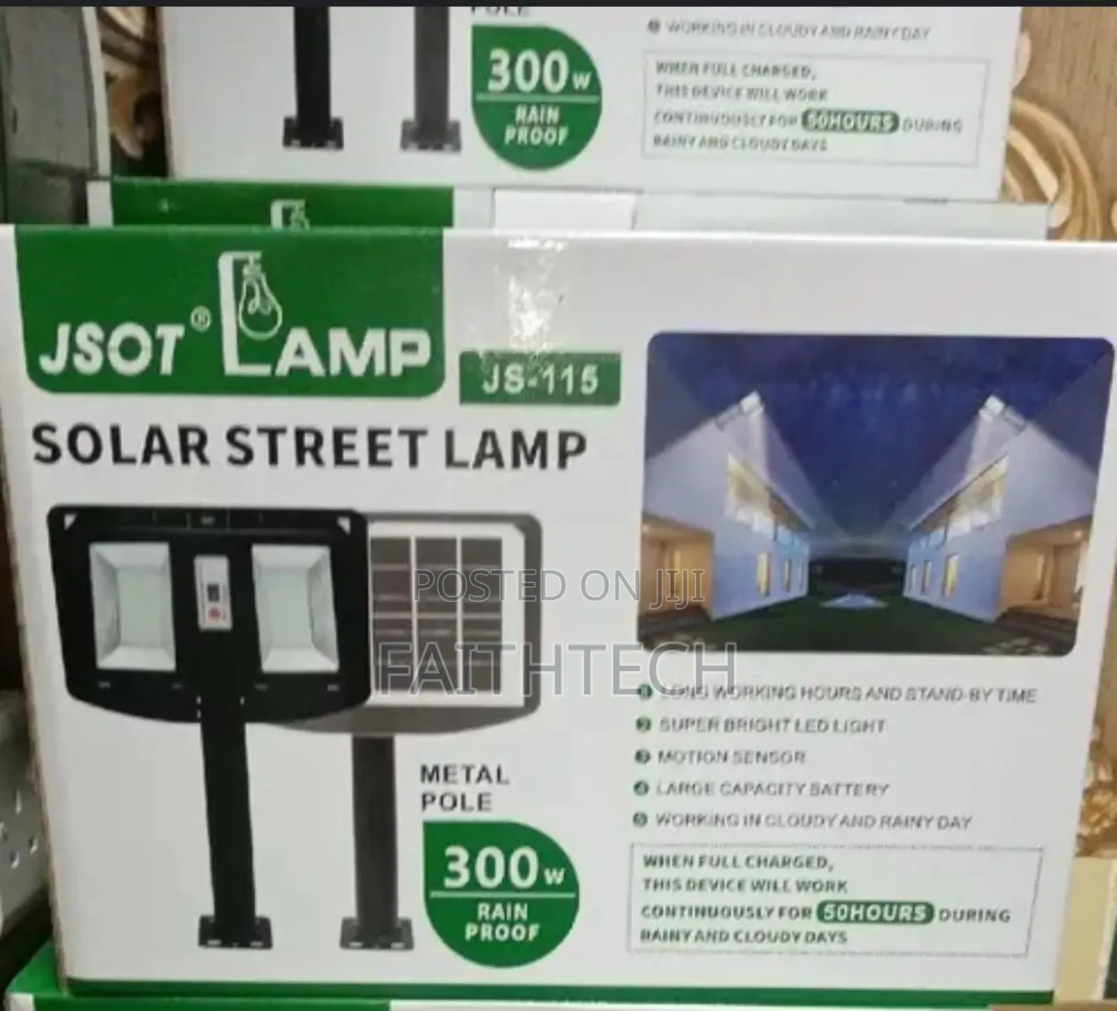 Js 115 
300w Solar Sensor Street Light Lamp
