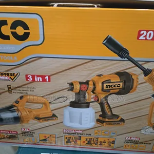 3pcs Ingco Cordless Pressure Washer Spray Gun Vaccum Cleaner