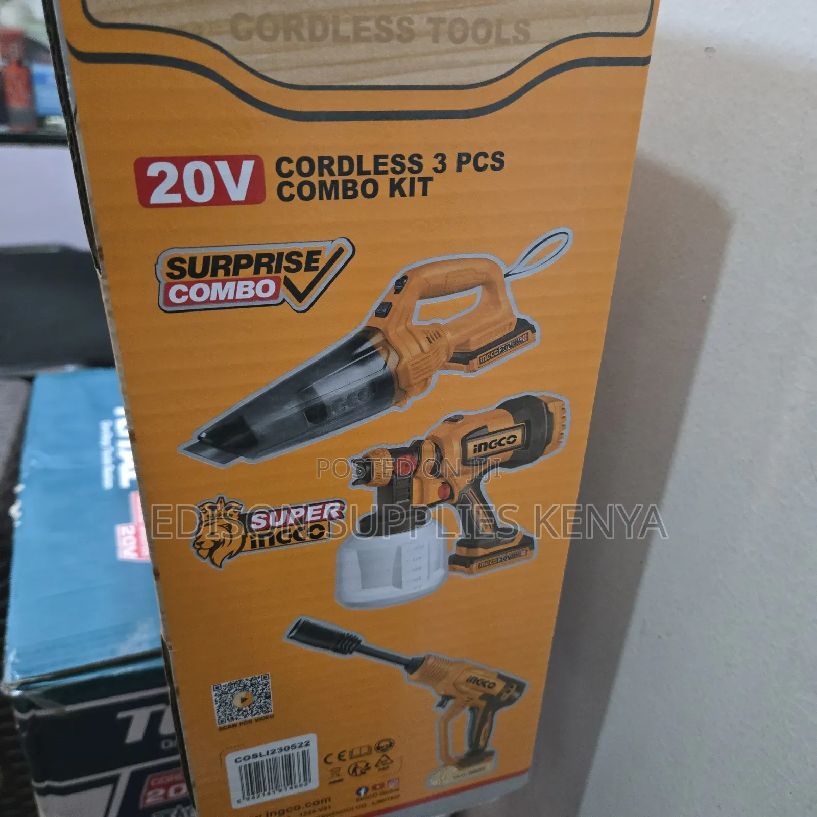 3pcs Ingco Cordless Pressure Washer Spray Gun Vaccum Cleaner