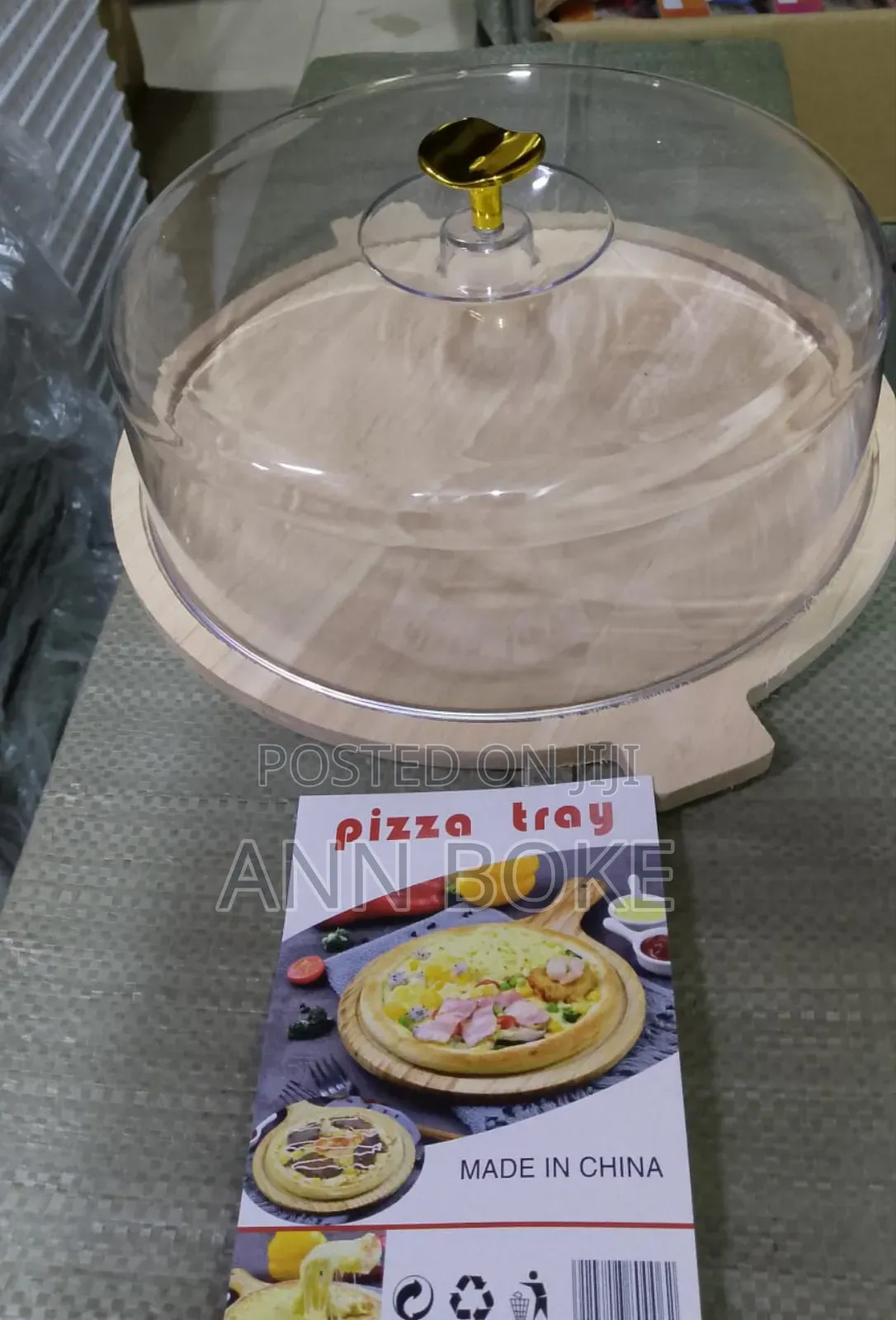 Bamboo Tray With Handle + Food Bread Cake Fruits Storage