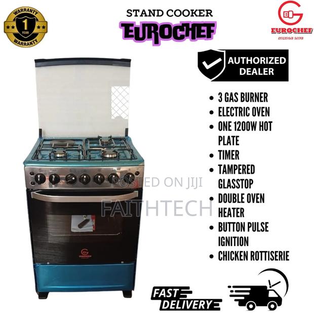 60*65 Eurochef Free Standing 3 Gas Burner +1 Electric Cooker
