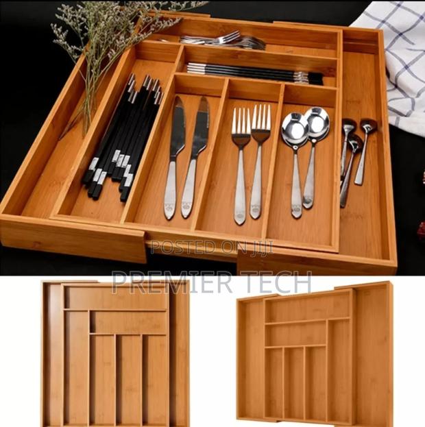Multifunctional Bamboo Drawer Organizer - main view