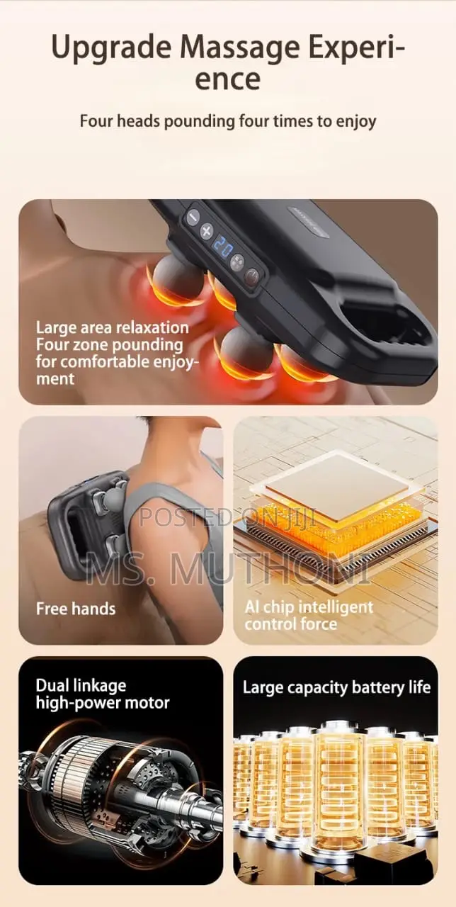 Powerful Four Heads Deep Tissue Massage Gun