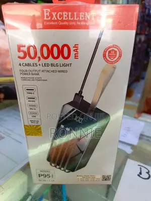 Excellent P95 50000 Mah Power Bank 4 Cables + Led Big Light