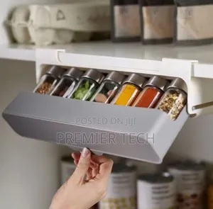 7pc Under Shelf Spice Holder Rack
Spice Cans With Black Lids