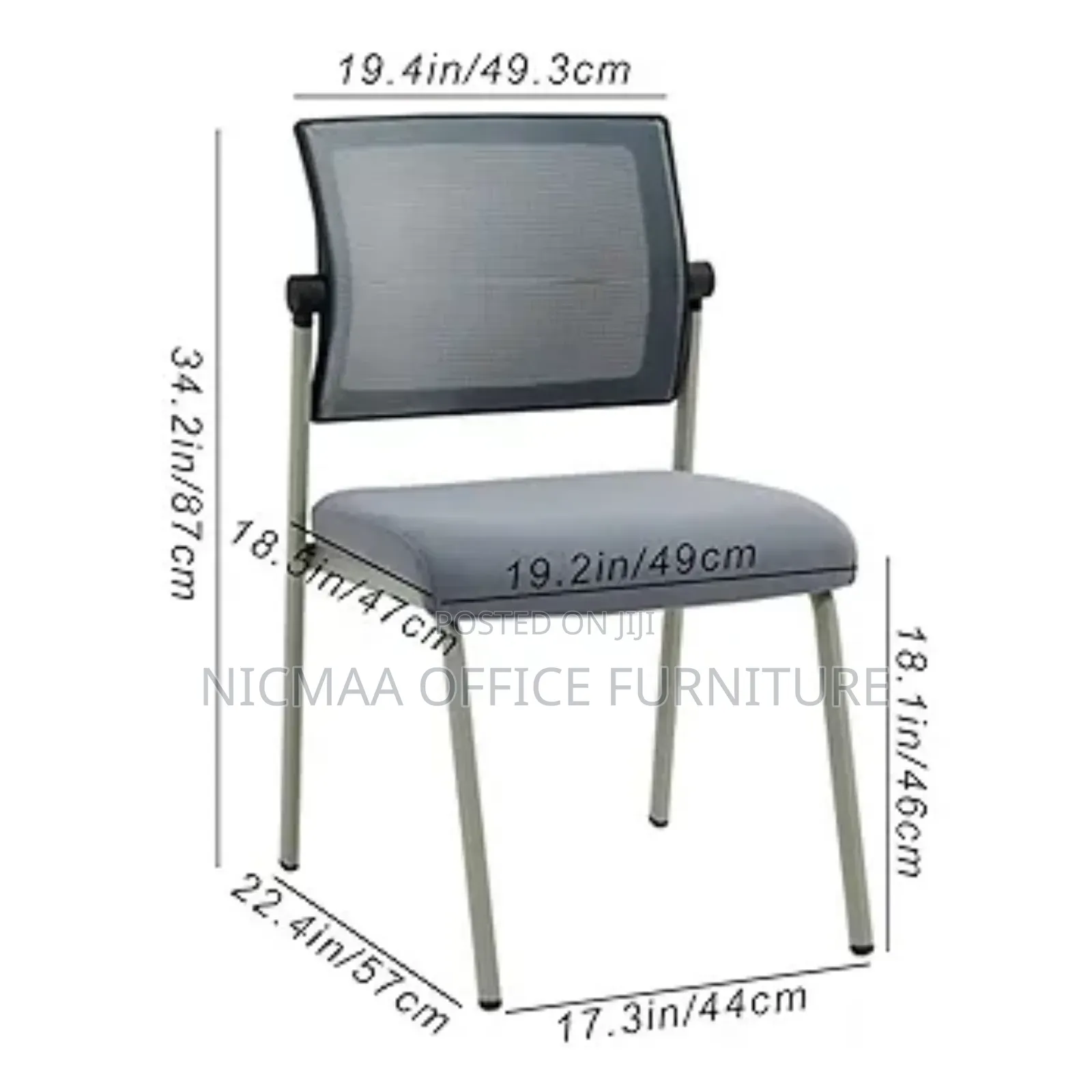 Meshluxe Ergonomic Armless Office Seat