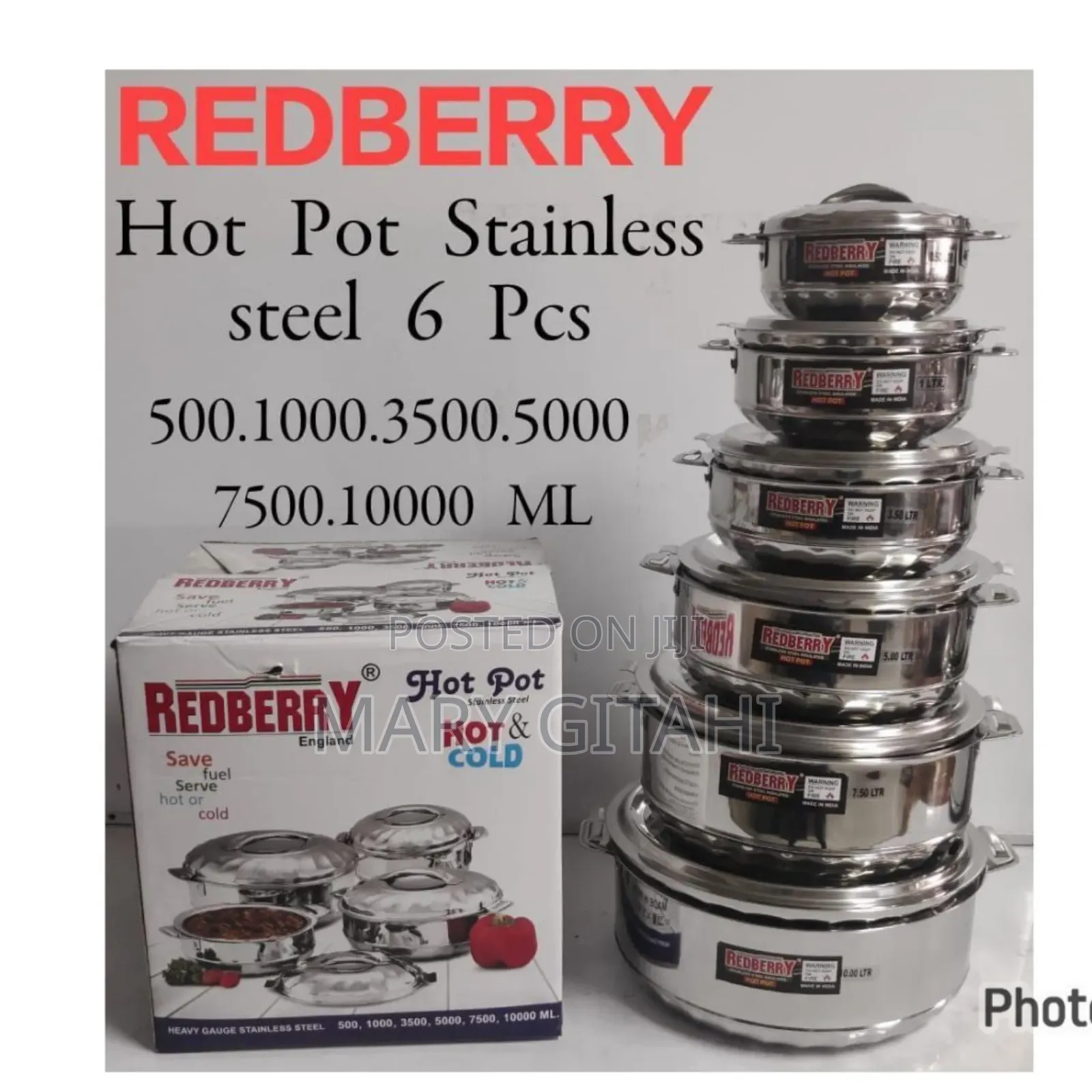 Redberry 6 PCS Hotpots* Premium Range of Stainless Steel