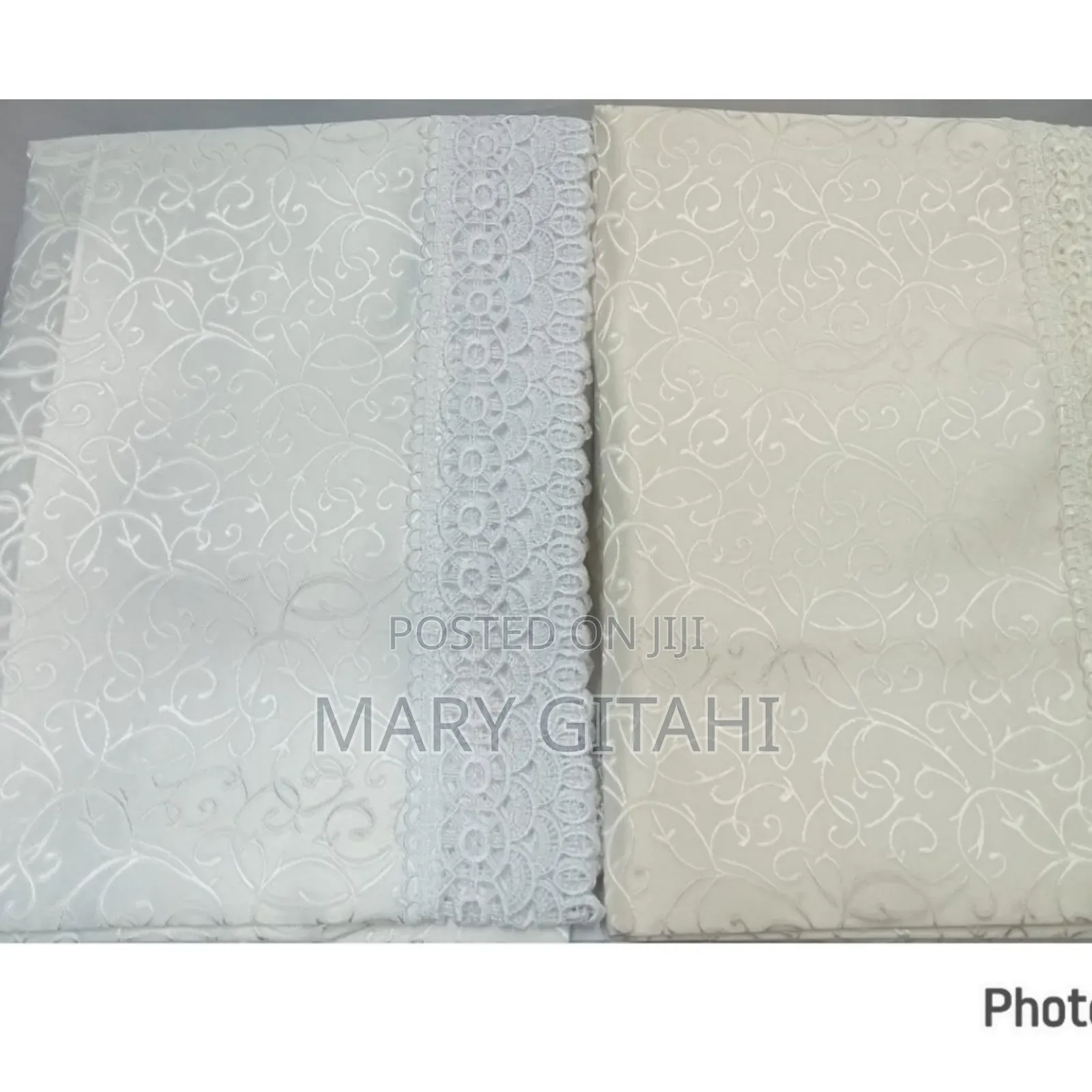 Chream and White Rectangular 150*220cm Table Cloth *
