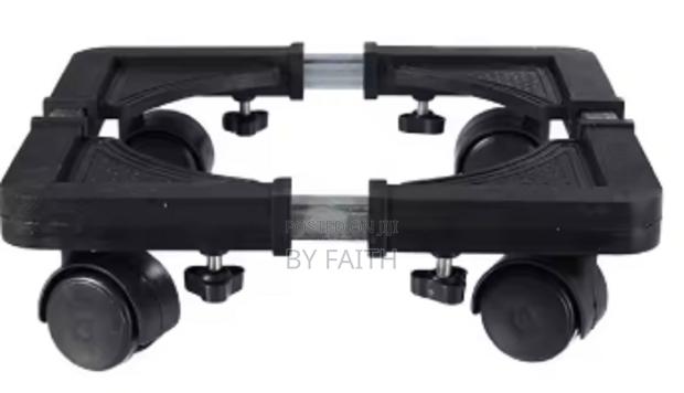 Adjustable Trolley Washing Machine Stand and Fridge Stand Bl - main view