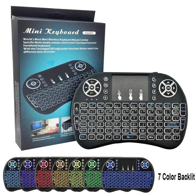 2.4g Mini Wireless Keyboard 7 Color English Bluetooth Mouse