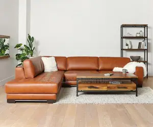 Brown 6 Seater L Shaped Sofa
