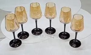 Elegant 250 Ml Gold Wine Glasses Elegant Red and Black Stem
