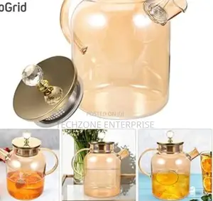 *Quality Chapin 1800ml Golden Glass Pitcher Tea Pot 
