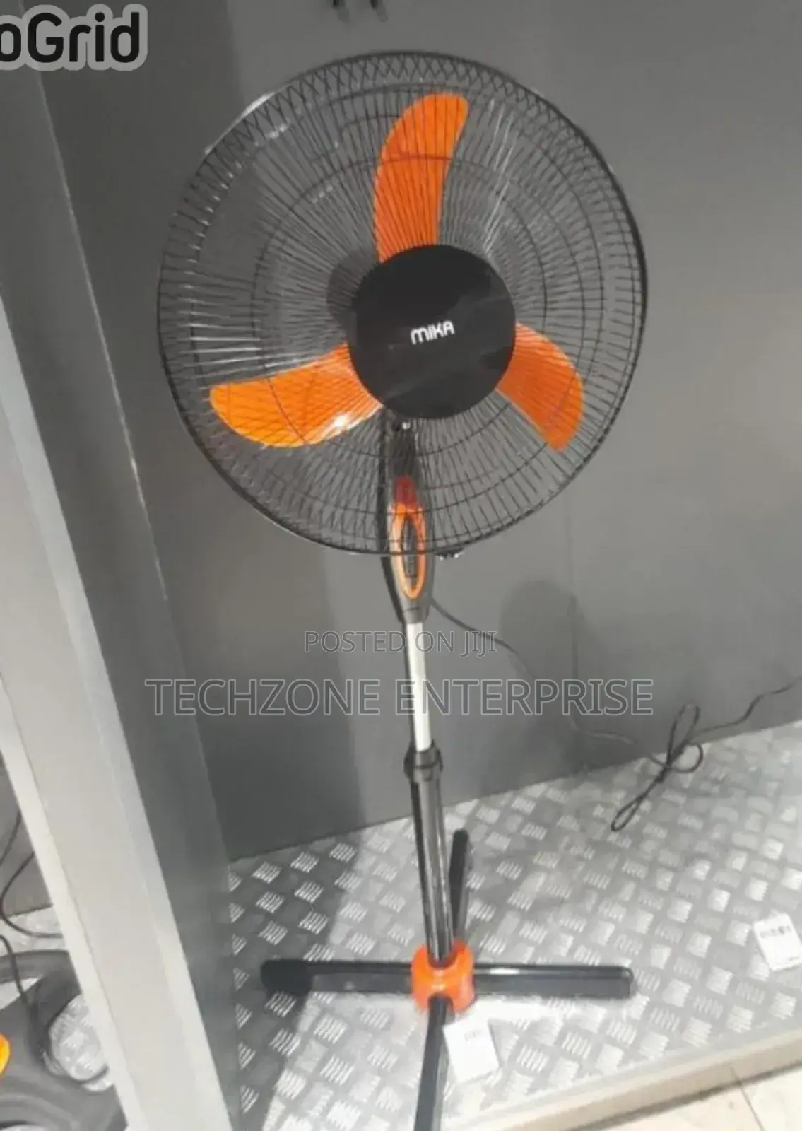 Mika 16 Inches Orange Black Standing Fan 3 Speeds 