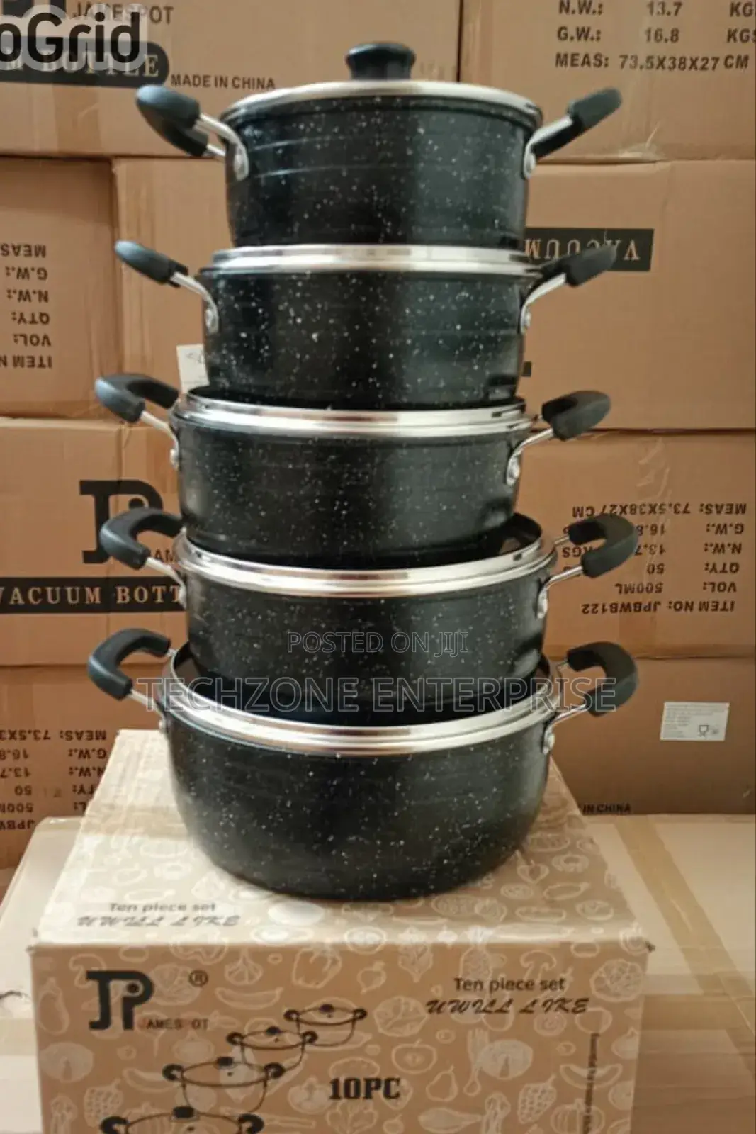New Model Heavy Duty 10 Pieces Jp Nonstick Cookware Set