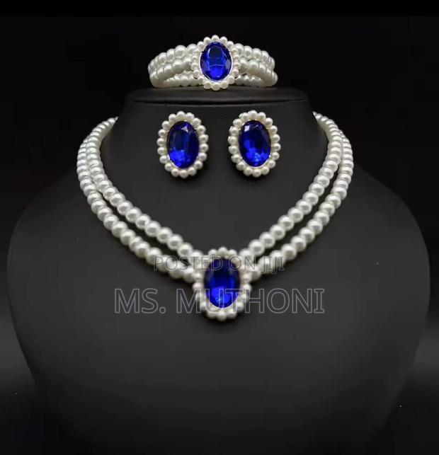 Ladies 3 Pc Set Jewellery/Double Layered Pearl Set - thumbnail 2