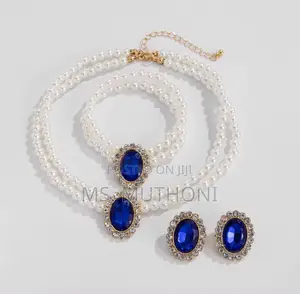 Ladies 3 Pc Set Jewellery/Double Layered Pearl Set
