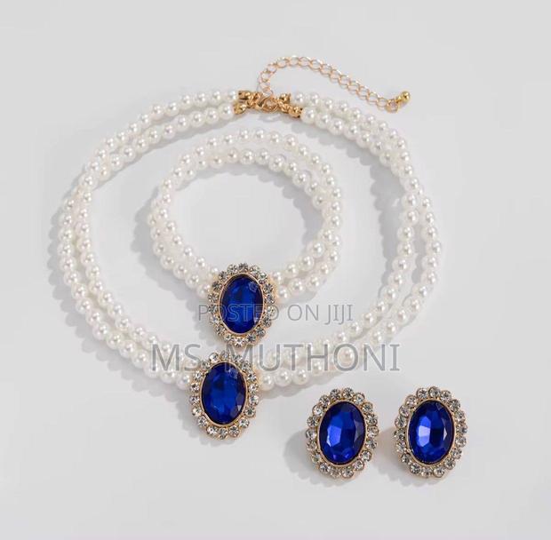 Ladies 3 Pc Set Jewellery/Double Layered Pearl Set - thumbnail 3