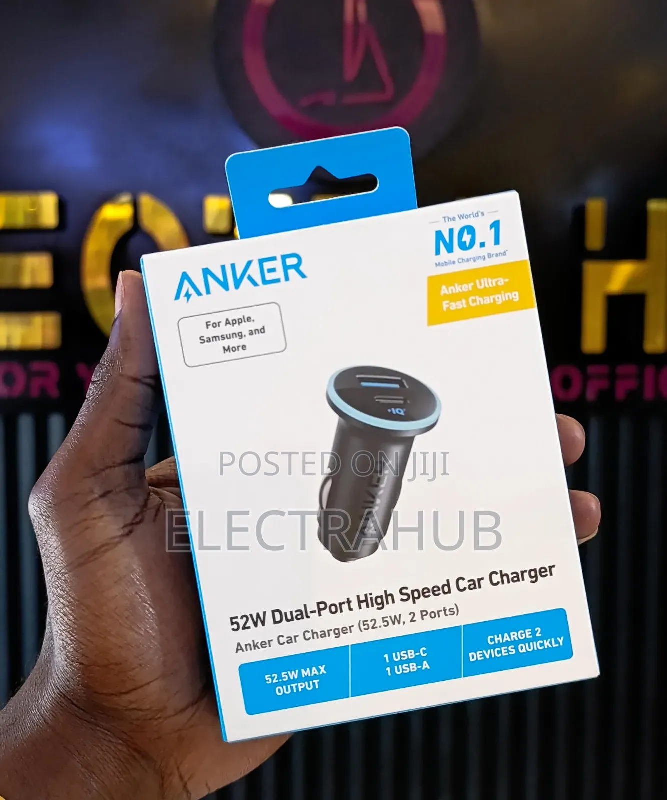 Anker Dual 2-Port High Speed 52w Usb-C Car Charger