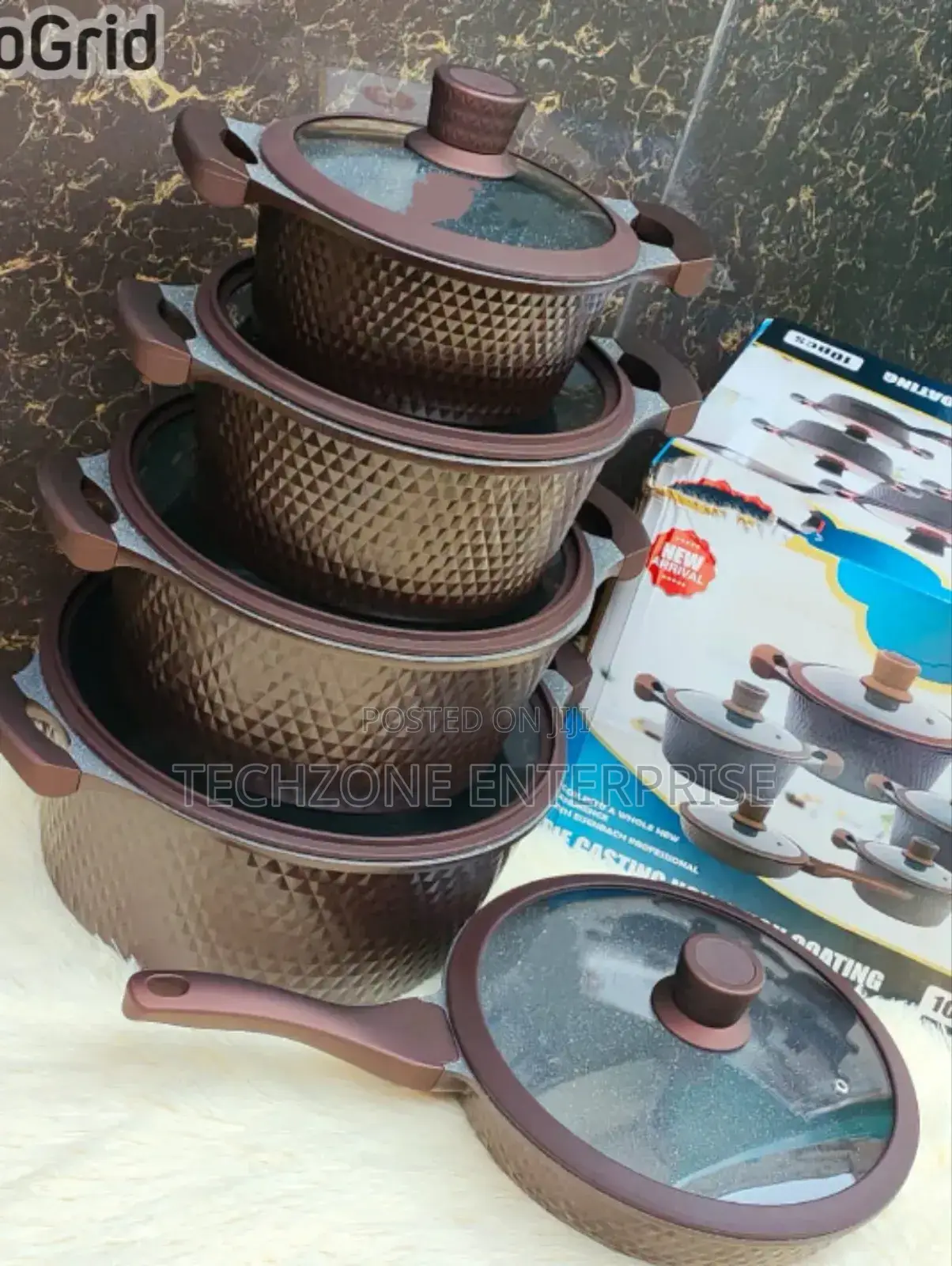 *Heavy Duty Tc 10 PCS Granite Diecas Cookware Set T*