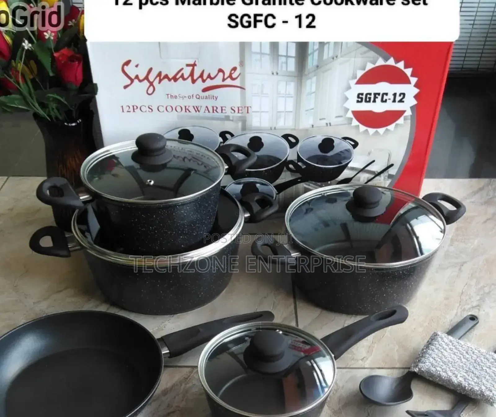 *12pcs Signature Marble Granite Non-Stick Cookware Set,*
