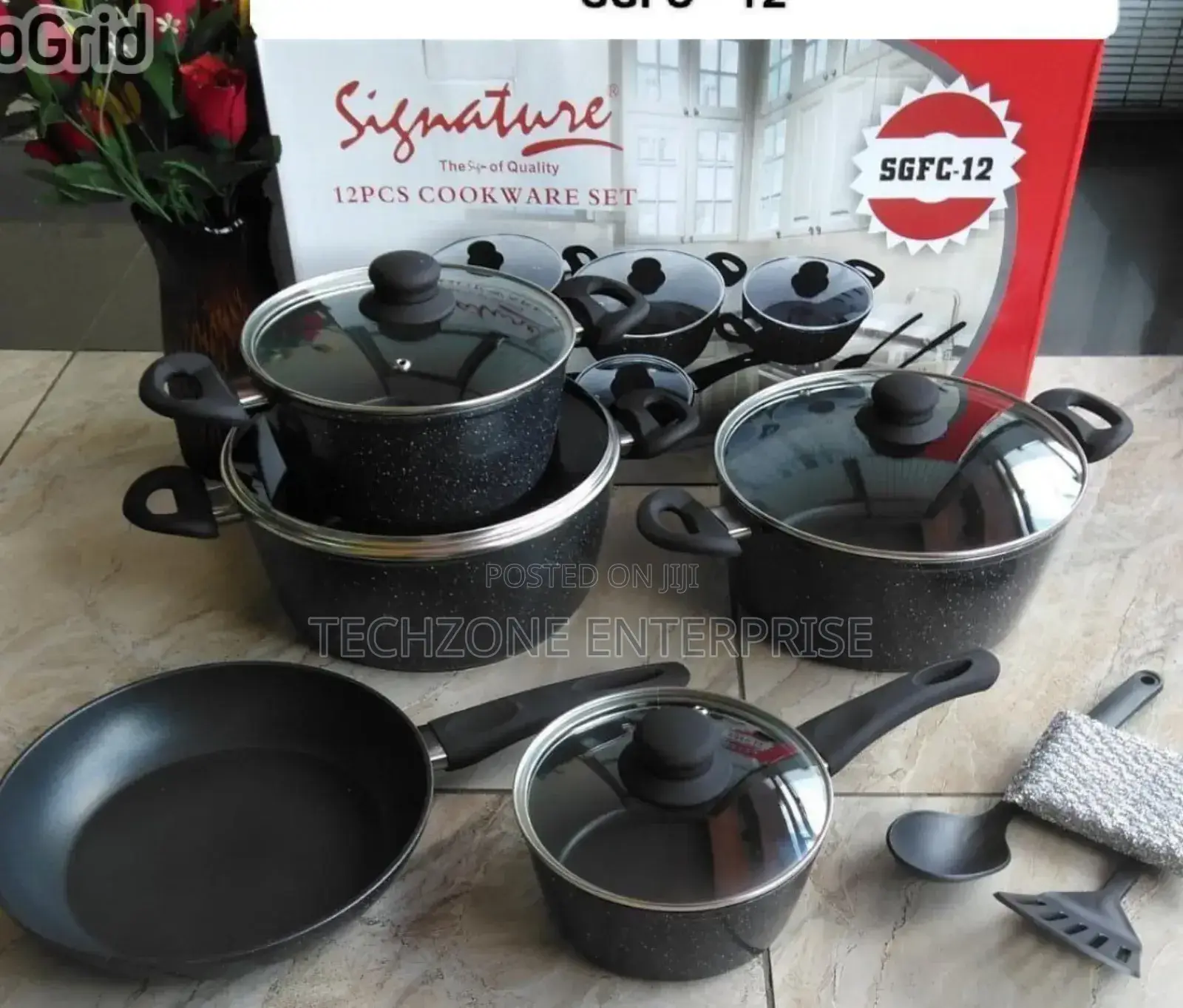 *Heavy Duty 12pcs Signature Marble Cookware Set,*