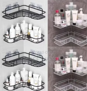 Corners Bathroom Rack Black and White Color