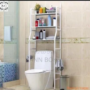 Toilet Rack Organizer Black and White , Three Layer Over