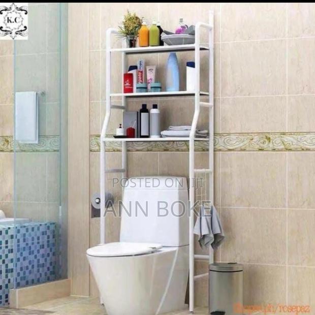 Toilet Rack Organizer Black and White , Three Layer Over - thumbnail 3