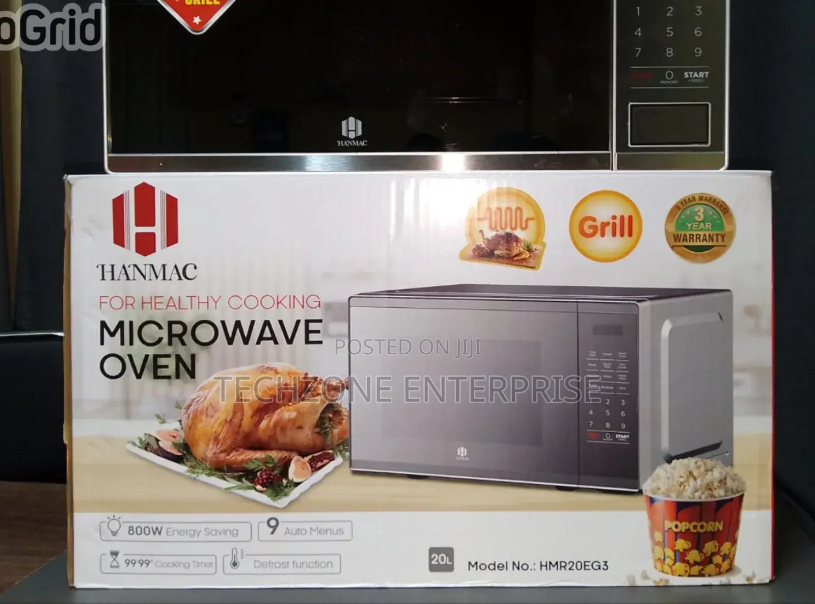Hanmac Hmr20eg2 20l Digital Microwave With Grill - Silver 