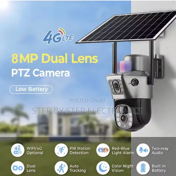 Ultra-Low Power 4g Simcard PTZ Rotating Solar CCTV Camera
