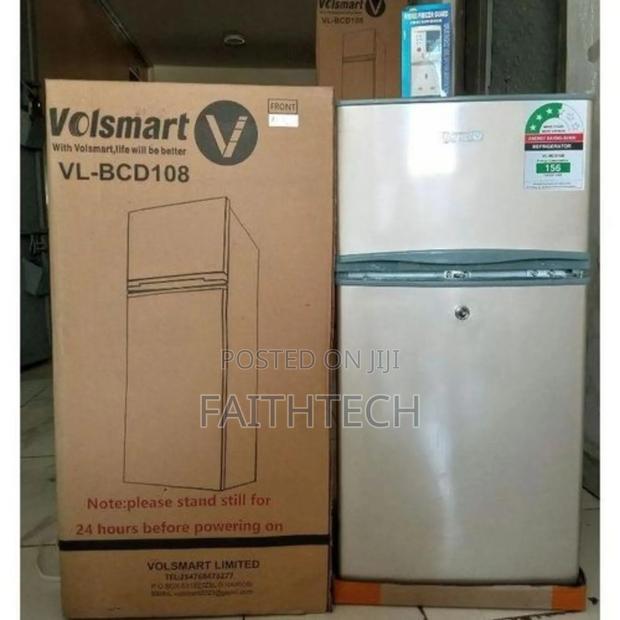 Silver Volsmart 108litres Double Door Refrigerator - main view