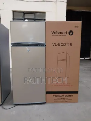 Silver Volsmart 118litres Double Door Refrigerator