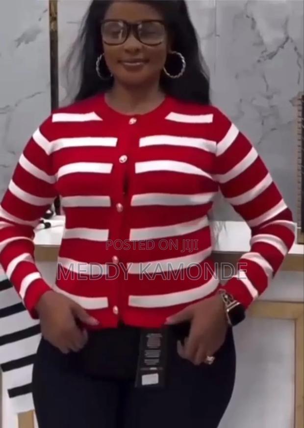 White/Red/Black Sweater Tops