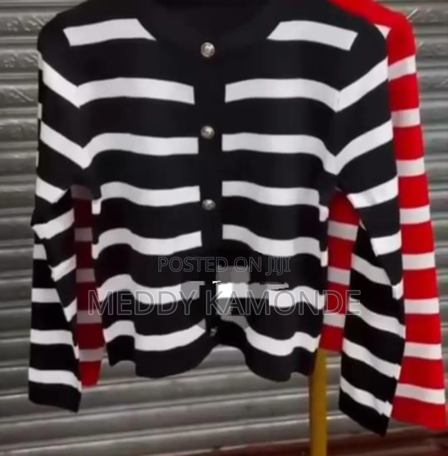 White/Red/Black Sweater Tops
