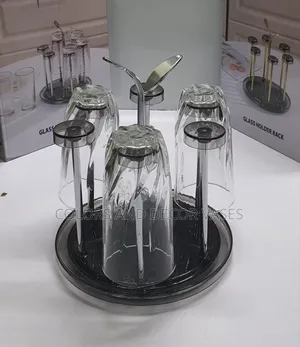 Durable Rust Scratch Free Rotating6pc Glass Tumbler Holder