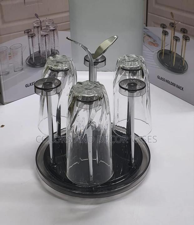 Durable Rust Scratch Free Rotating6pc Glass Tumbler Holder - main view