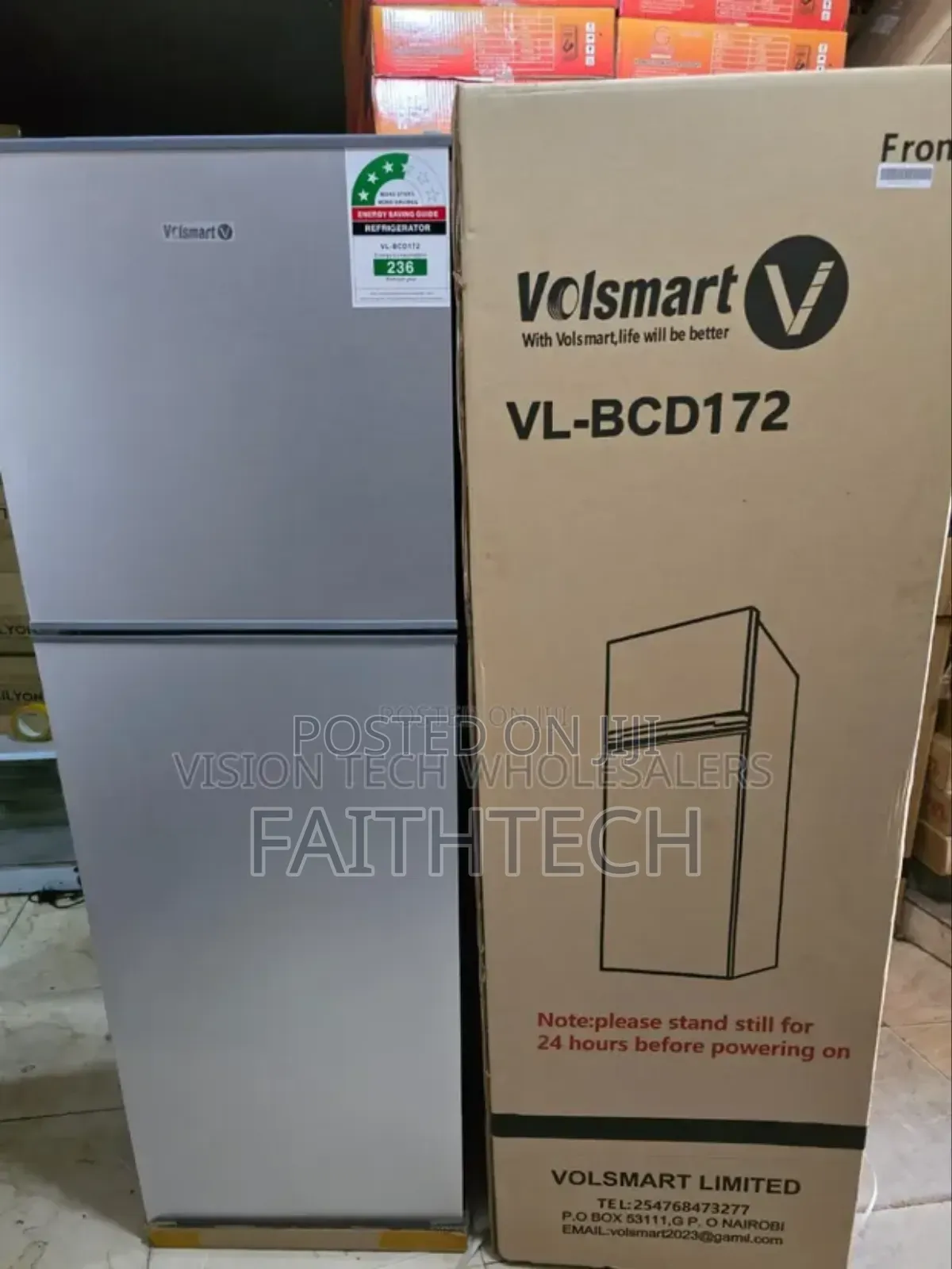 Silver Volsmart 172litres Double Door Refrigerator