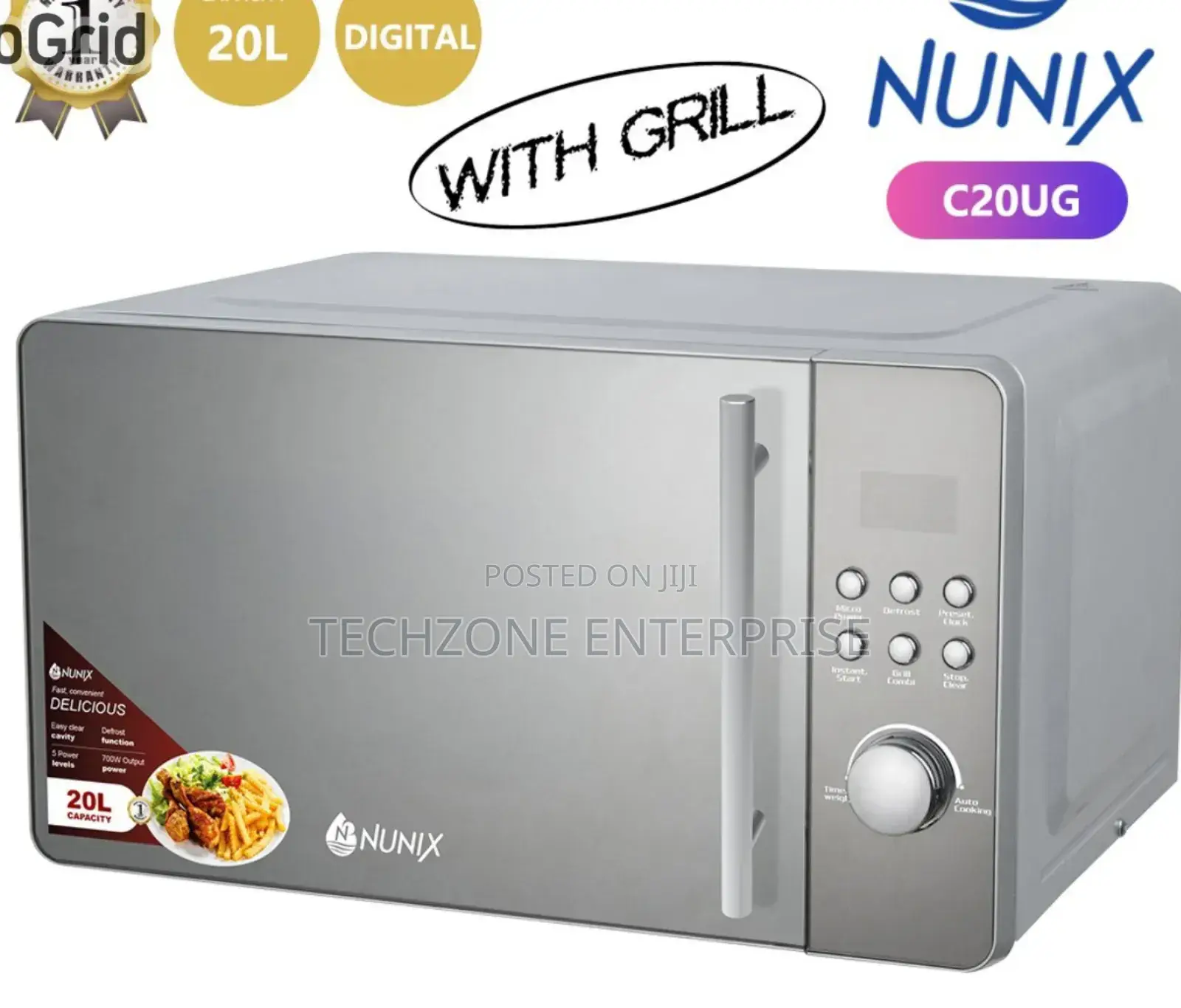 Nunix C20ug Digital Microwave With Grill Defrost Function,