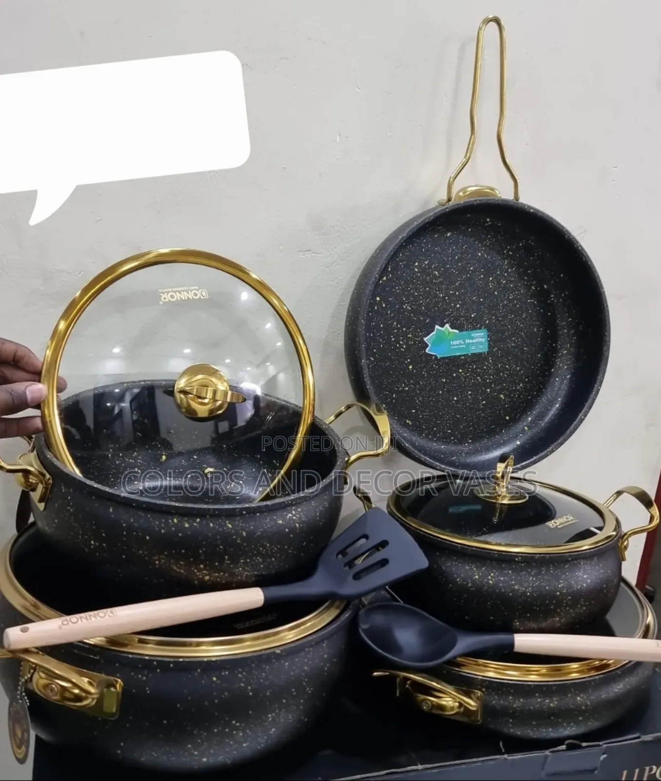 High Quality Heavy11pcs Donnor Granite Serving/Cooking Pots